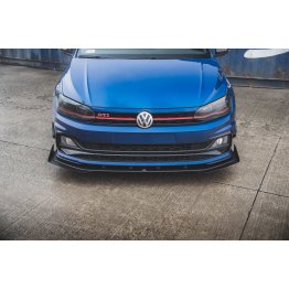 Накладки сплиттеры боковые на передний бампер на Volkswagen Polo VI GTI